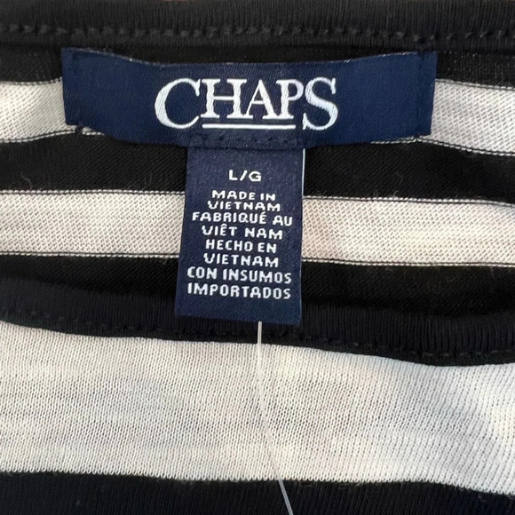Chaps Ralph Lauren 
Alcove inn NWT
Size large 
Black/ crème color stripe - Picture 6 of 6